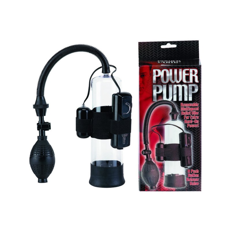 Power Pump Penis Enlarger with Removable Multi-Speed Bullet Vibe